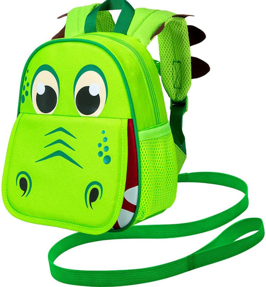 Toddler Backpack Leash, 9.5" Safety Harness Dinosaur Bag - Removable Tether