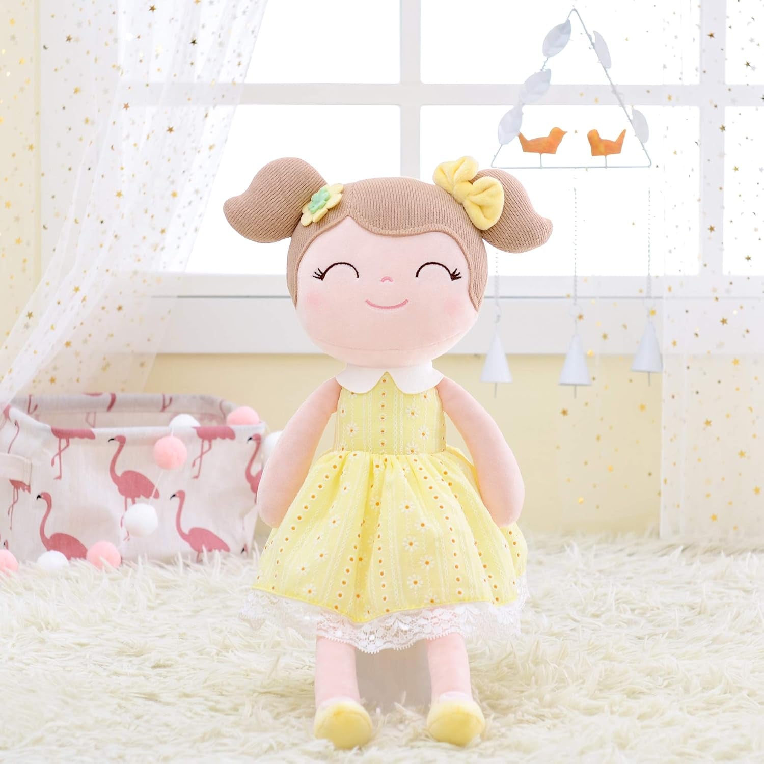 Baby Doll Baby Girl Gifts Plush Snuggle Dolls Soft Toys Yellow 16"