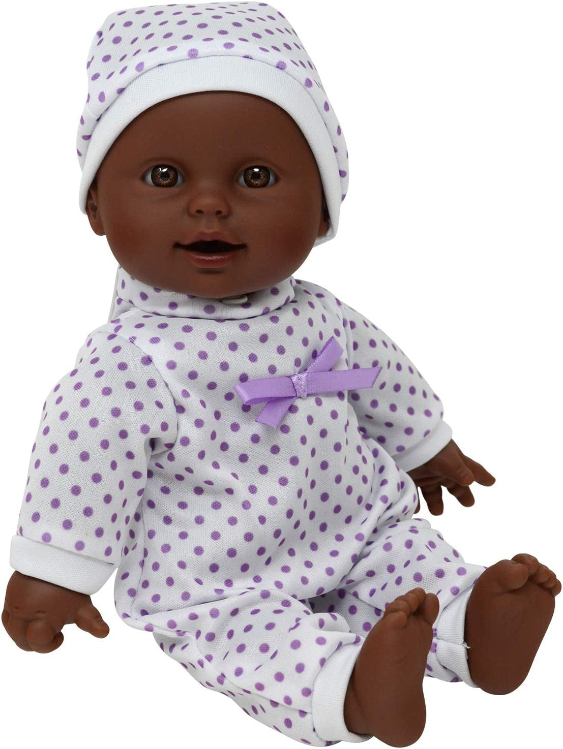 11 Inch Soft Body African American Newborn Baby Doll in Gift Box - Doll Pacifier Included